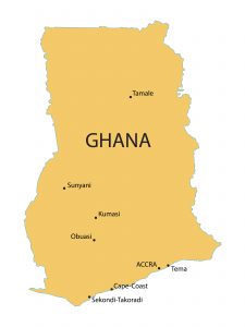 Ghana map / chrupka, Shutterstock