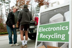 Electronics recycling collection event.