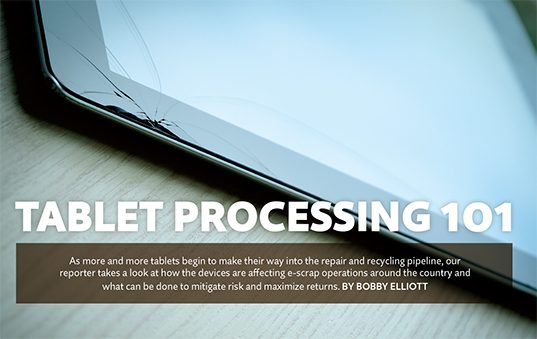 Tablet processing, E-Scrap News Dec. 2016