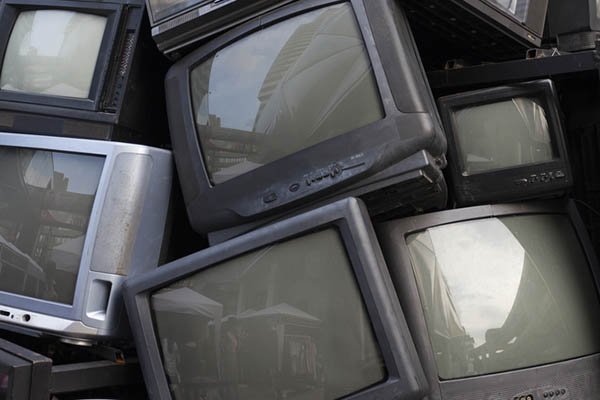 CRT monitors for recycling.