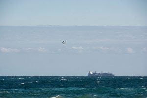 cargo ship at sea