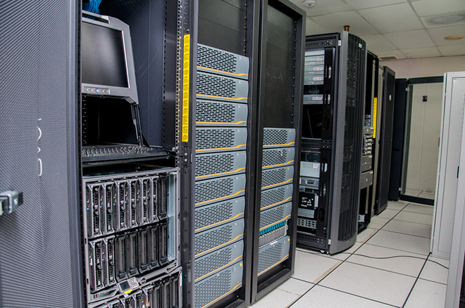 Servers in a data center.