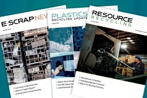 Covers of Resource Recycling Inc. publications.