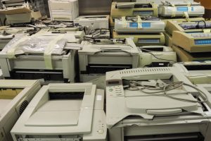 Old printers for recycling.