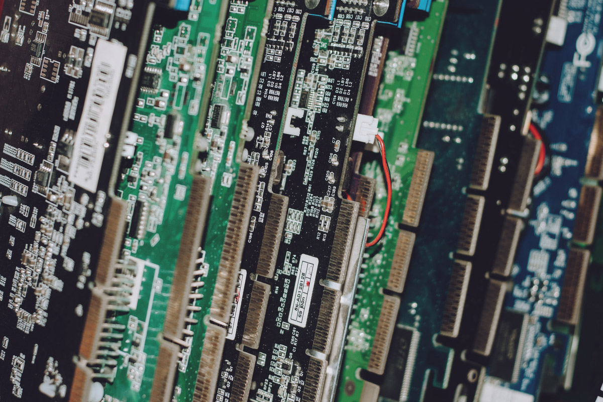 Printed circuit boards for recycling.