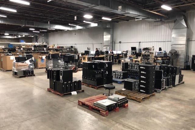 Inside the Infinite Electronics Recycling warehouse.