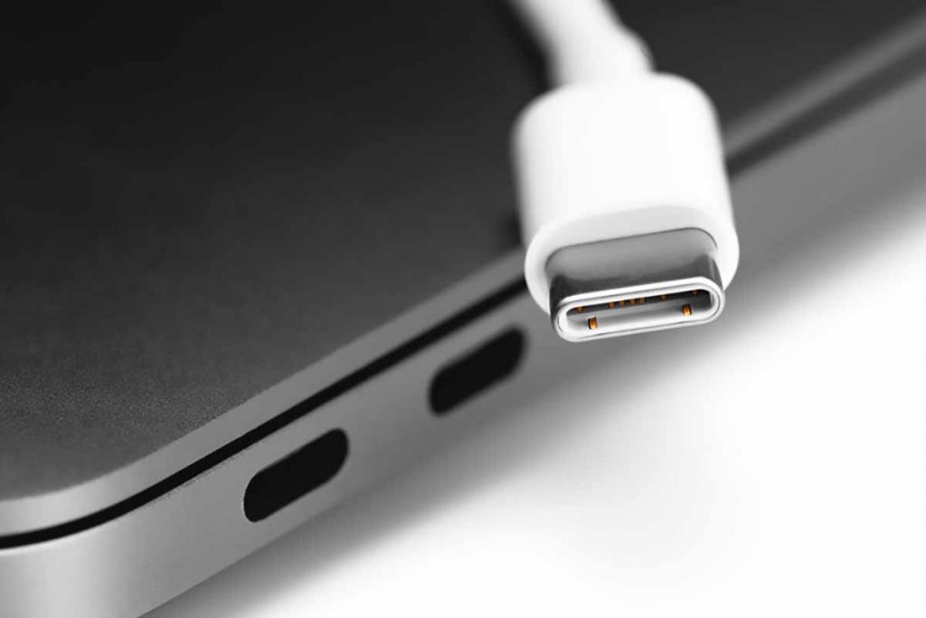 USB type C cable with notebook ports.