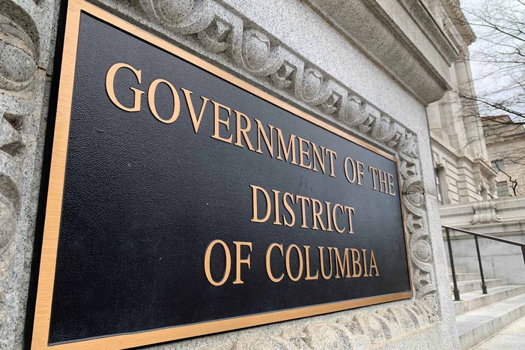 Sign for the Government of the District of Columbia