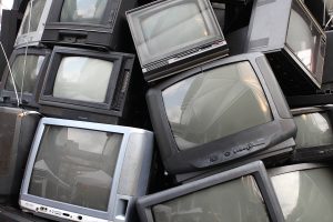 old television garbage, rubbish TV, electronic junk can be recycle.