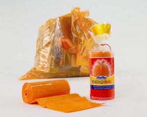 Orange Hefty Energy Bags piling up in Boise instead of being
