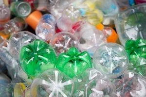 PET bottles gathered for recycling.