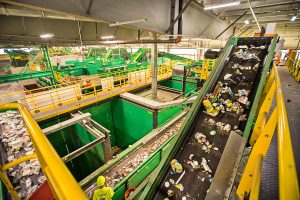 Inside of the materials recovery facility.