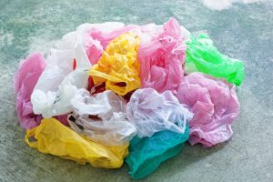 A pile of colorful plastic bags.