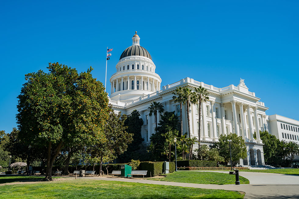 California capitol building in Sacramento.