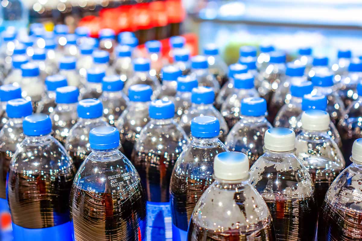 Plastic Pepsi bottles in store.