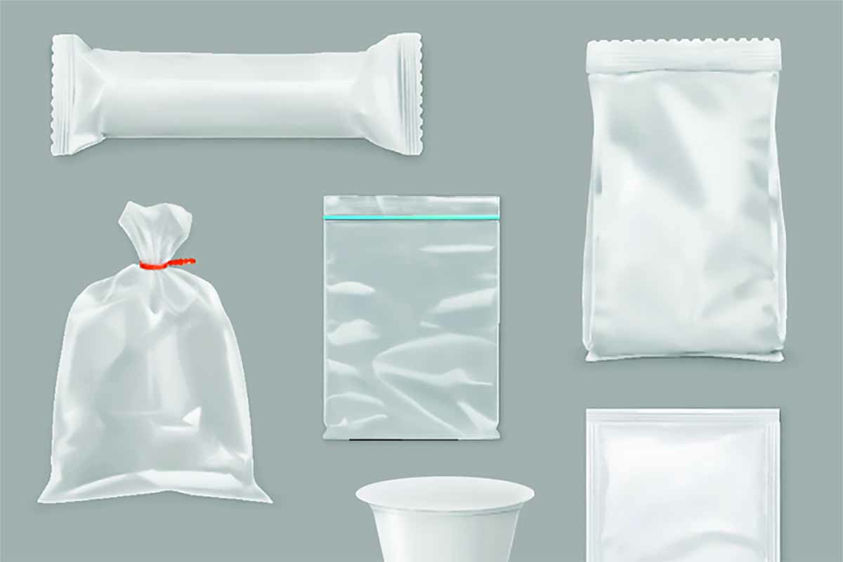 Various plastic packaging sample illustrations.