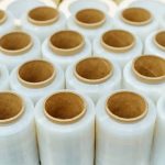 Stretch film on rolls at the manufacturer.