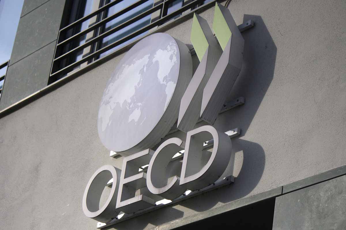 OECD logo on building exterior.
