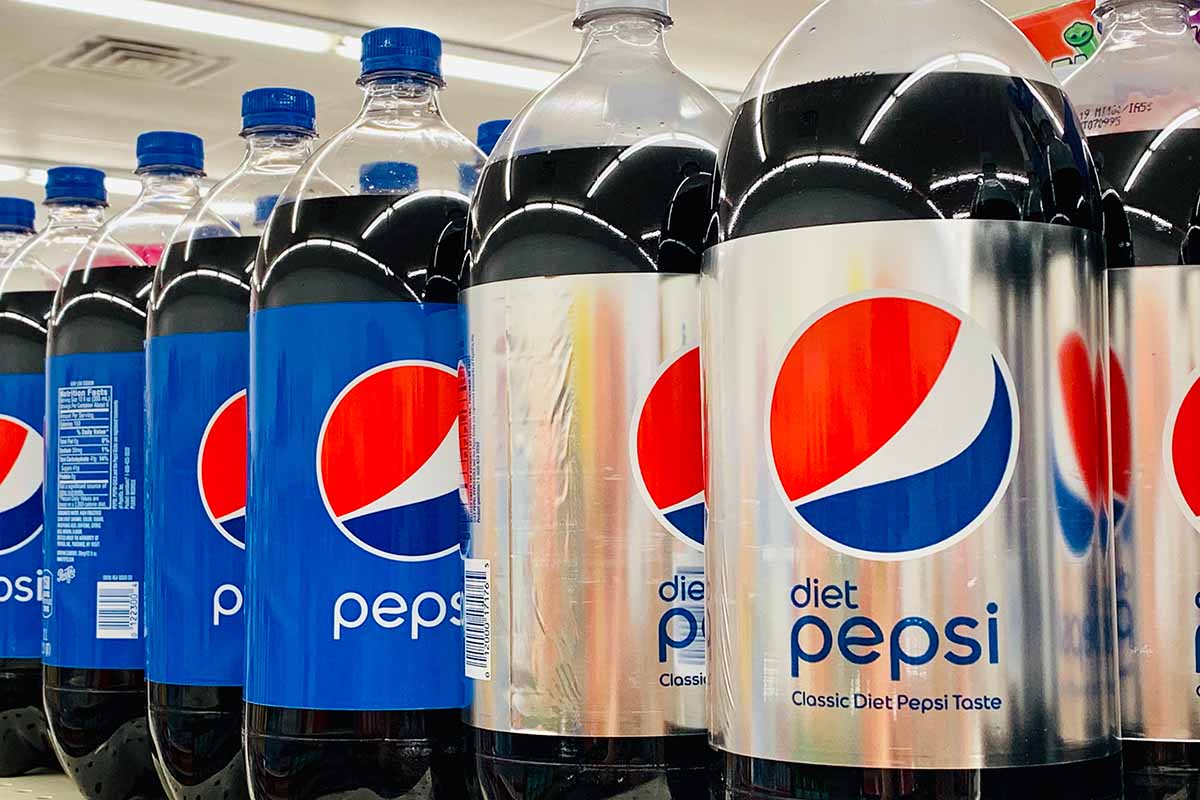 Pepsi products in store.