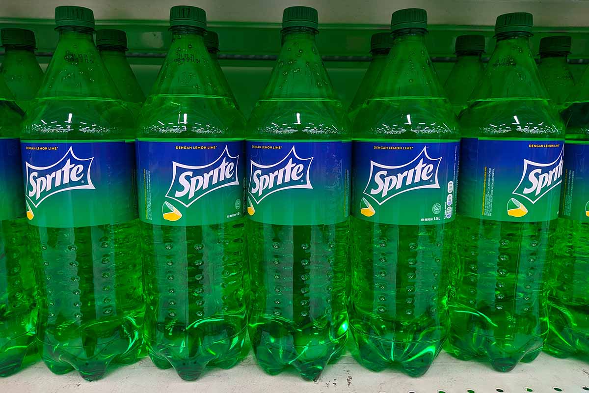 Sprite bottles in store.