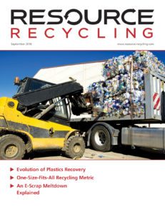 Resource Recycling magazine, Sept. 2016