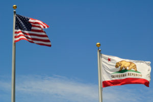 California and U.S. flags