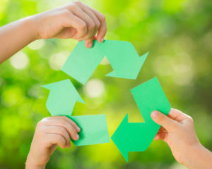 Recycling Symbol With Hands