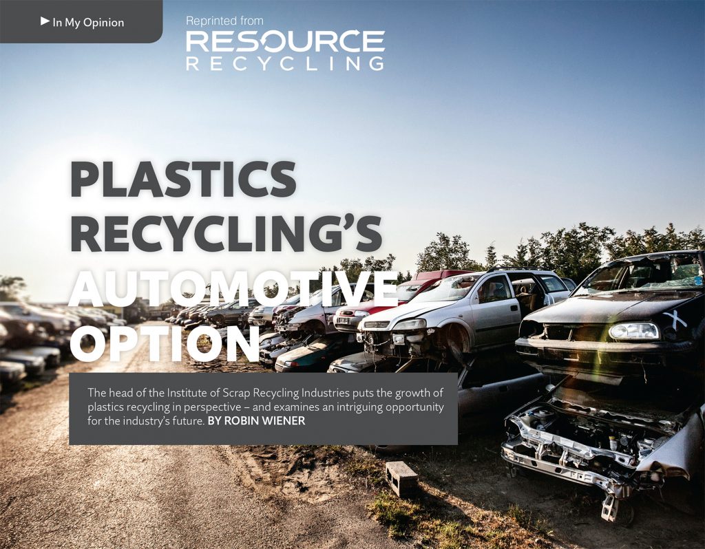 Plastics Recycling Automotive Option, March 2016, Resource Recycling