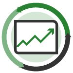 Icona del grafico del mercato