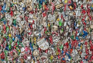 aluminum cans baled for recycling