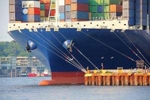 container ship at pier