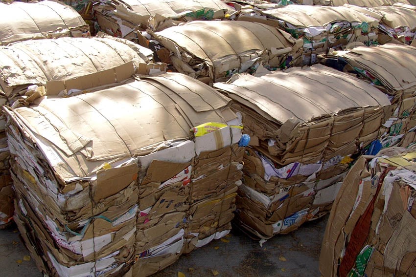 Fiber bales for recycling