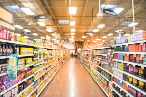 Blurred photo of a grocery store aisle.