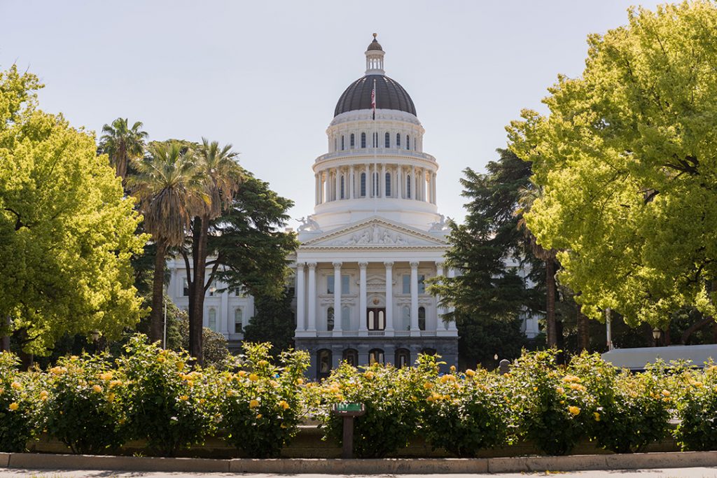 California statehouse in Sacramento. 
