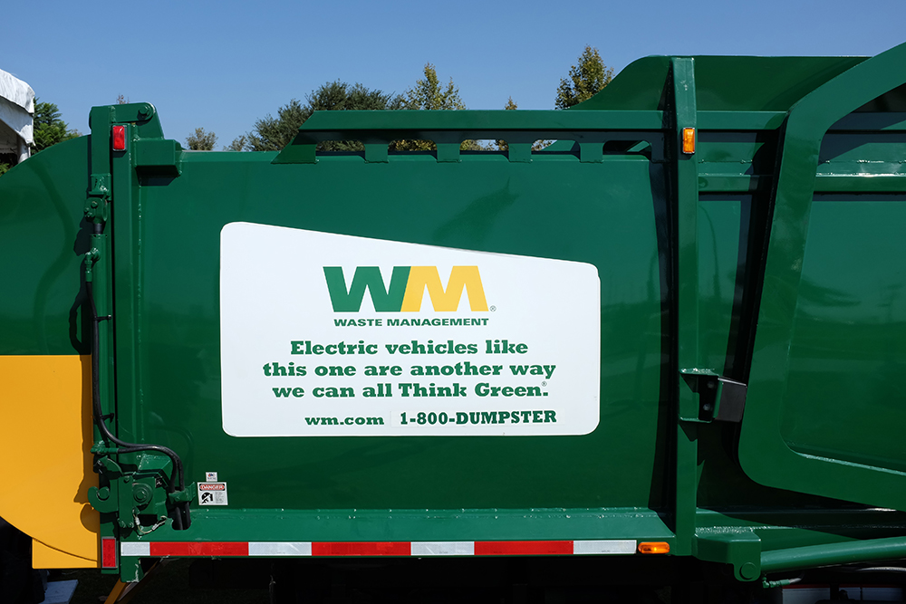 A Waste Management hauling truck.