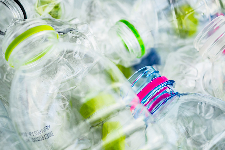 PET bottles for recycling.