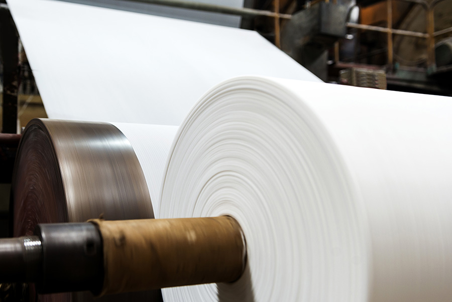 Paper manufacturing at a mill.