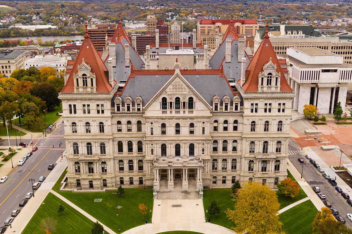 New York state capitol building in Albany.