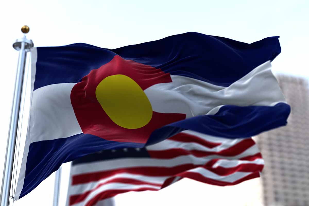 Flags of the U.S. and Colorado