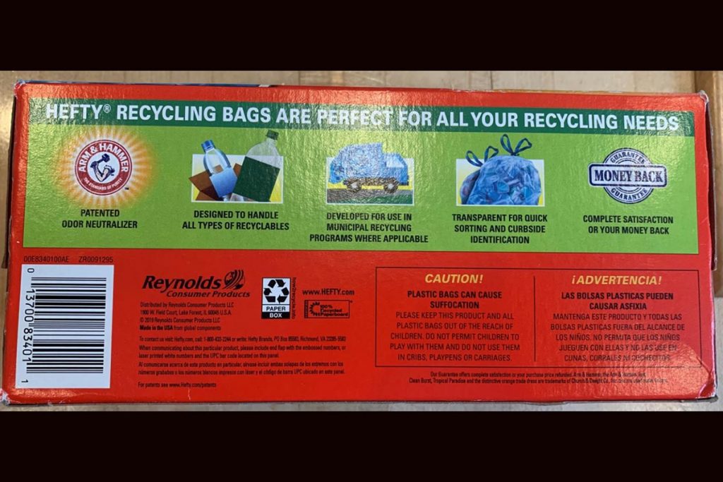 Plaintiff drops case over Hefty Recycling bag marketing