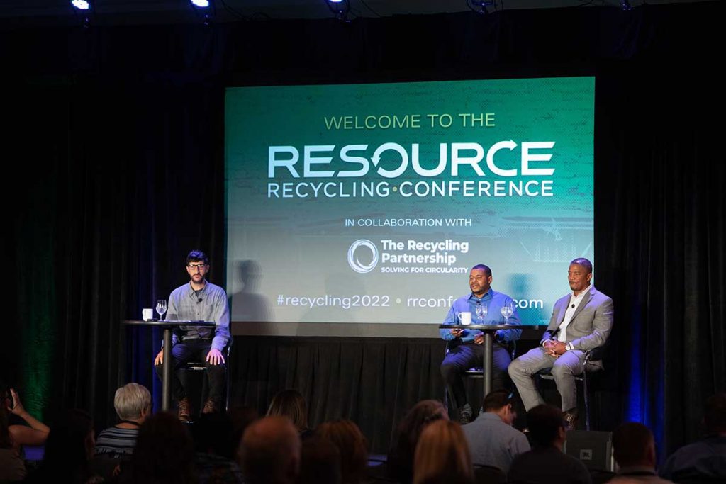 Speakers on stage at the 2022 Resource Recycling Conference