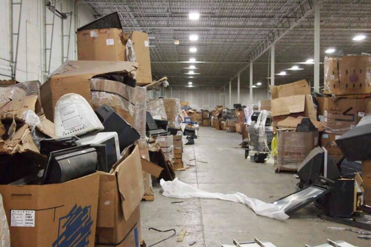 Material inside the Closed Loop 1655 Watkins Road facility in 2015.