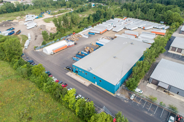 Aerial view of Schupan's electronics recycling facility.