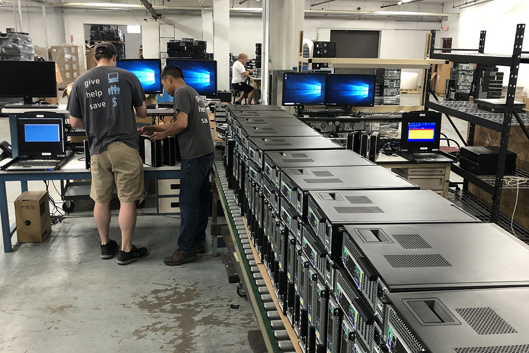 Inside PCs for People facility.