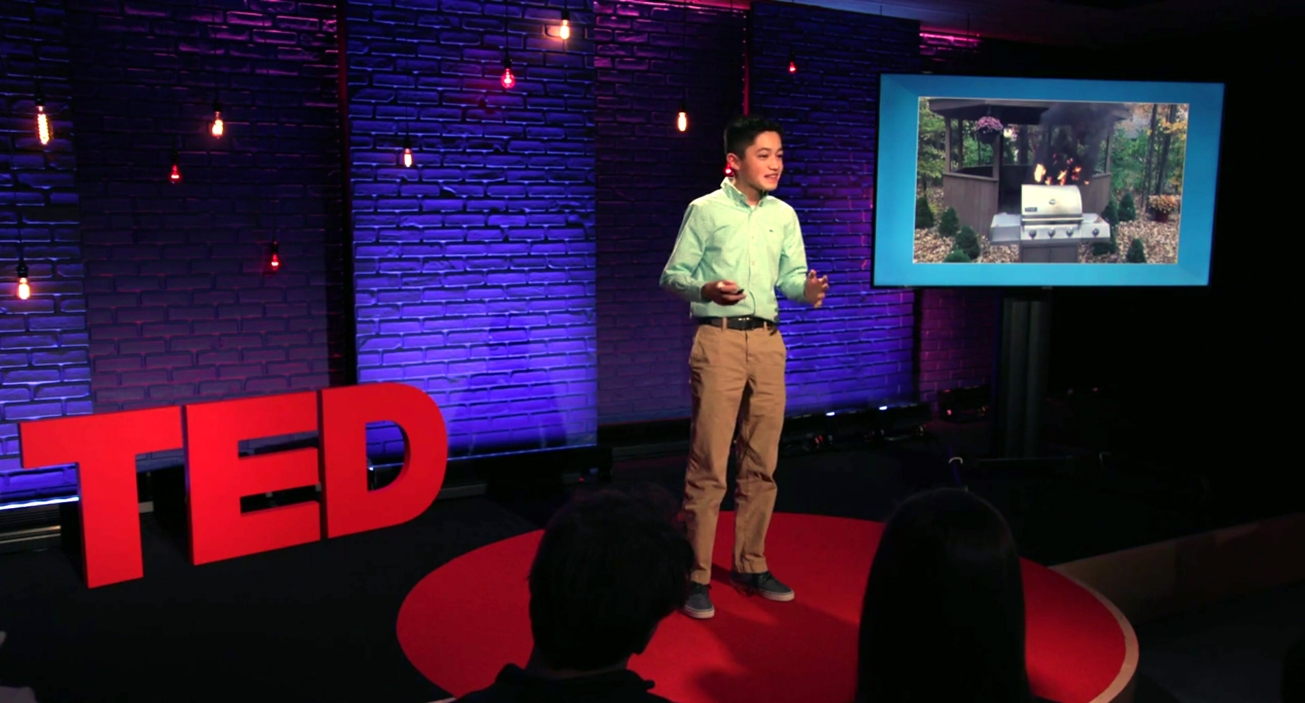 Teen takes stage to talk about EPS recycling tech