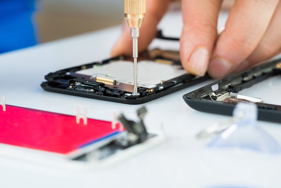 Repairing a cell phone.