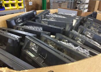 E-scrap collected for recycling.