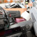 Various electronic devices gathered for recycling.