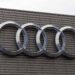 Audi logo on company dealership.