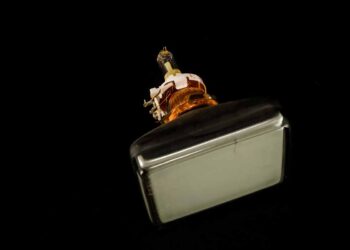 CRT television tube on black background.